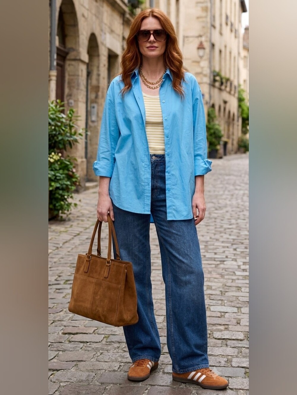 Part Two Women’s Classic Button-Down Shirt in Sky Blue